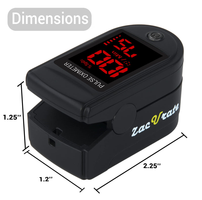 [Australia - AusPower] - Zacurate Pro Series 500DL Fingertip Pulse Oximeter Blood Oxygen Saturation Monitor with Silicon Cover, Batteries and Lanyard (Royal Black) 