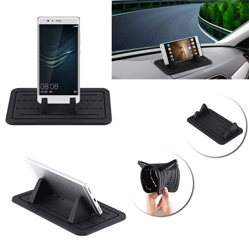 [Australia - AusPower] - Universal Silicone Car Phone Holder Pad Mat Dashboard Anti-Slip Stand Cell Phone Mount Holder Dash Width Adjustable for Any Smartphone iPhone GPS Table Holder 