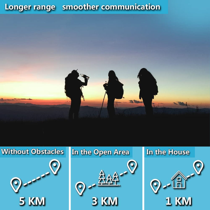 [Australia - AusPower] - Rechargeable Walkie Talkies for Adults - Long Range FRS 2 Way Radios with VOX Flashlight 1200 mAh Battery Blue Rechargeable 