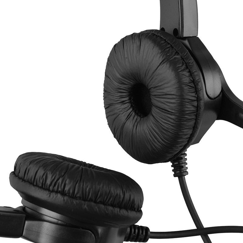 [Australia - AusPower] - AGPtEK® 2.5mm Dual Ear Call Center Telephone Headphone, 6FT Noise Cancelling Binaural Headset, with Boom-Style Mic for Most Cordless Phones 