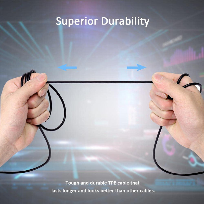 [Australia - AusPower] - Replacement Cable Cord Compatible with SteelSeries Arctis 3, Arctis Pro Wireless, Arctis 5, Arctis 7, Arctis Pro Gaming Headset, QJYTH Audio Cable 3.5mm Fit for GameDac(2 in 1, Black) 