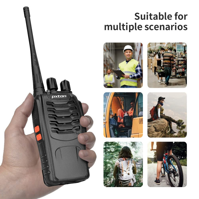 [Australia - AusPower] - pxton PX-8S-01 walkie talkies for Adults with Upgraded Headset,Handheld Portable Two Way radios Long Range Include Rechargeable walkie Talkie Li-ion Battery and USB Charger（2 Pack） 
