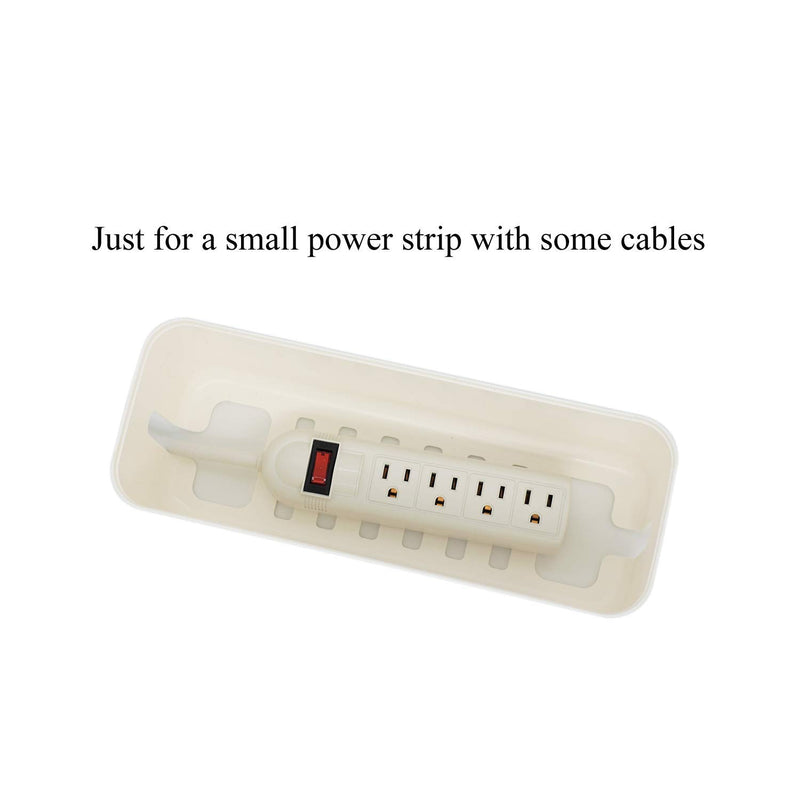 [Australia - AusPower] - Changsuo Cable Management Box Small White Cable Organizer Box for Extension Cord Power Stripe Surge Protector Wire Management Concealer Organizer Cover Hider for Desktop Home Office Kitchen (White) 