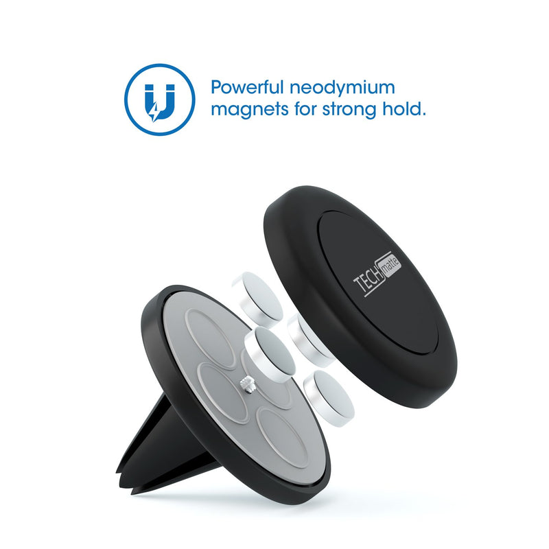 [Australia - AusPower] - TechMatte Magnetic Car Phone Mount (2-Pack) - Universal Air Vent Magnetic Phone Mount Holder (2-Pack, Black) 