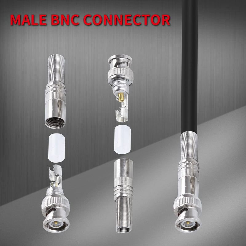 [Australia - AusPower] - DAIERTEK RG59 RG6 BNC Connectors Male Solderless BNC Compression Connector Screw On Coaxial Terminal for CCTV Security Surveillance Camera Coax Cable -24pcs 