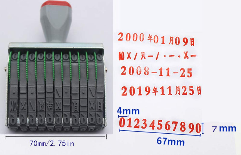 [Australia - AusPower] - Number Stamp, Rubber Date Stamp Office Supermarket Number Date Printing Stamp Ink Stamp,Multi-Function DIY Rubber Stamp Office & School Supplies (11-Digit Rolling Stamp) 11-Digit Rolling Stamp 