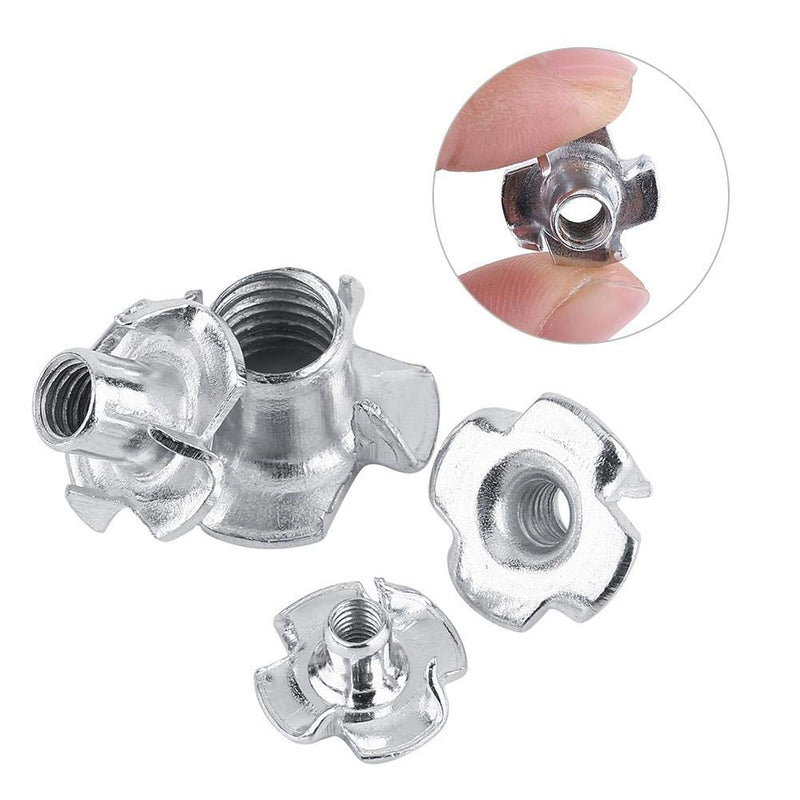 [Australia - AusPower] - Zinc Plated Carbon Steel Furniture T Nut Four-Pronged Tee Nuts for Woodworking Furniture Fastener (M3x50pcs) M3x50pcs 