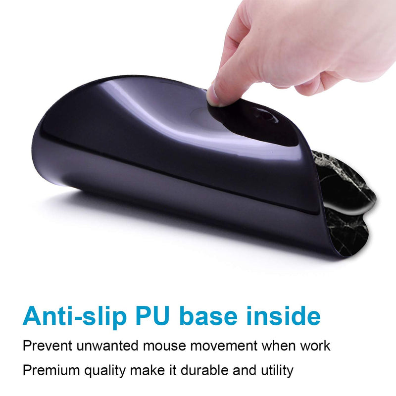 [Australia - AusPower] - Ergonomic Mouse Pad with Wrist Support Gel, iDonzon Cute Wrist Pad with Non-Slip Rubber Base, Easy Typing & Pain Relief, Black White Marble 
