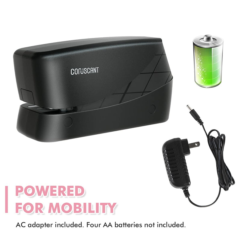 [Australia - AusPower] - Coruscant Electric Stapler,Heavy Duty Desktop Stapler,No-Jam Automatic Stapler AC or Battery Powered,25 Sheet,Professional for Office Home School Use Black 