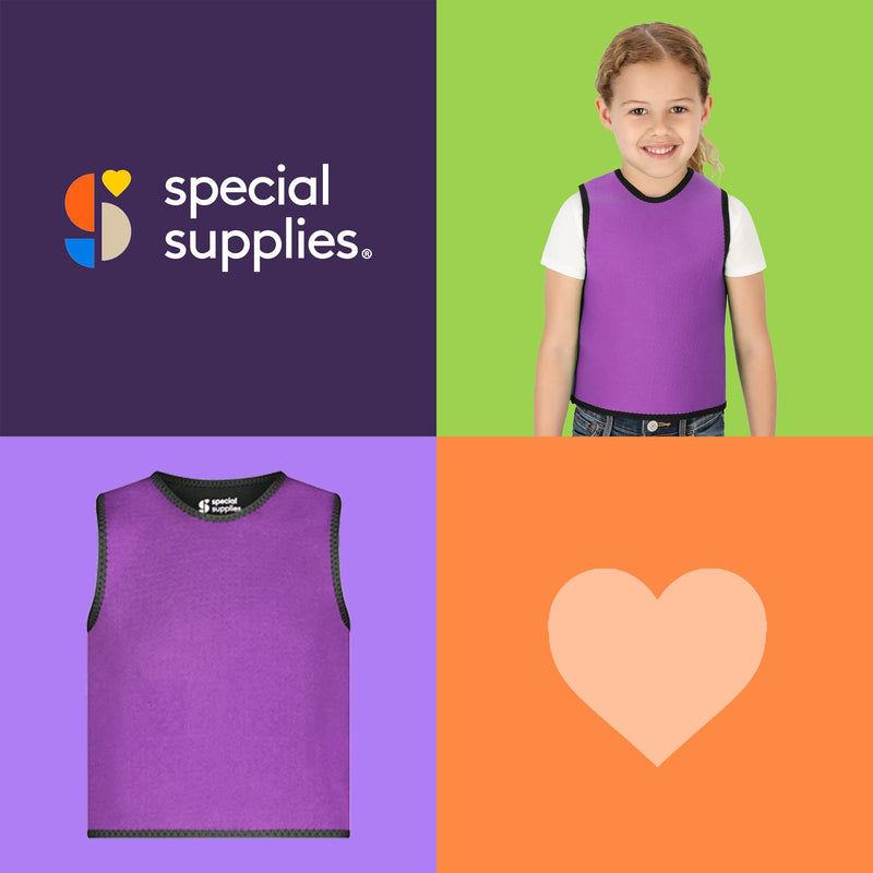 [Australia - AusPower] - Special Supplies Sensory Compression Vest Deep Pressure Comfort for Autism, Hyperactivity, Mood Processing Disorders, Breathable, Form-Fitting, Kids and Adults (Purple, X-Small 14x24 inches) Purple X-Small (Pack of 1) 