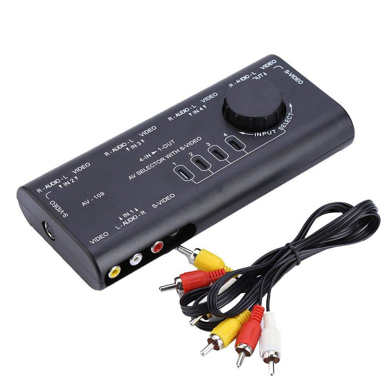 [Australia - AusPower] - RCA Switch Box 4 in 1 Out AV RCA Game Switch Box Audio Video Signal Switcher for Set-top Box DVD VCD TV 