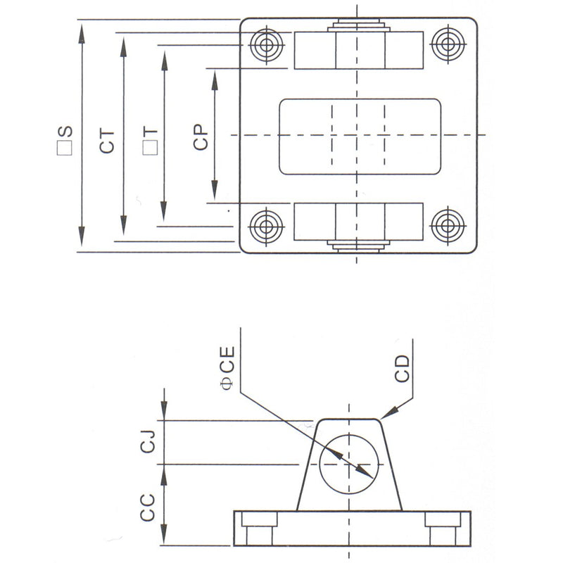 [Australia - AusPower] - Baomain Foot Flange CB-63 for Foot Mounting Work for Pneumatic SC63 Cylinder with 4 Screws 