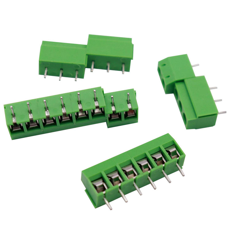 [Australia - AusPower] - Tnisesm/60pcs 2 Pin & 3 Pin 5mm/0.2inch Pitch PCB Mount Screw Terminal Block Connector (Can be Spliced) TN-T03G 