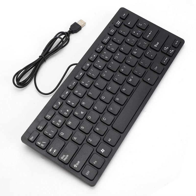 [Australia - AusPower] - Spanish Keyboard, Wired Mini Portable Spanish Keyboard USB Interface for Desktop Computer Ultra-Thin 78 Keys, Ultra-Thin Mini USB Wired Keyboard 