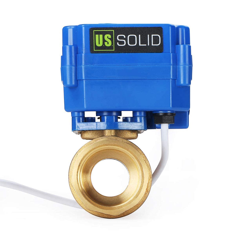 [Australia - AusPower] - Motorized Ball Valve- 1" Brass Ball Valve with Standard Port, 9-24V DC and 2 Wire Reverse Polarity by U.S. Solid 1 Inch 