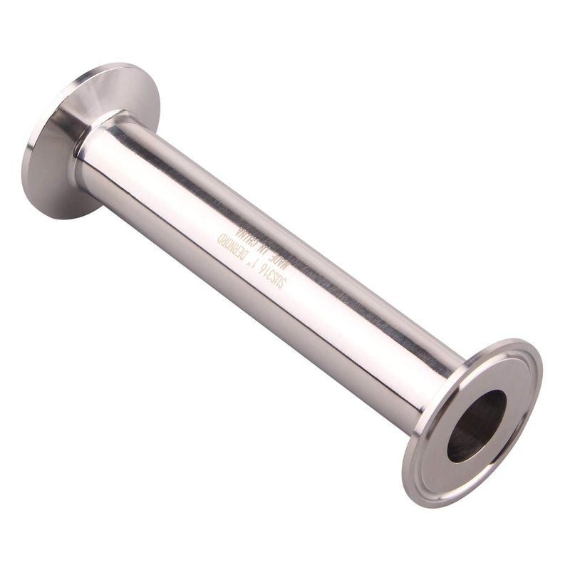 [Australia - AusPower] - DERNORD Sanitary Tri Clamp Tube Stainless Steel 304 with 1.5 inch Tri Clamp 1 inch Tube OD (Tube Length: 6Inch /152 MM) Tube Length: 6Inch /152 MM 