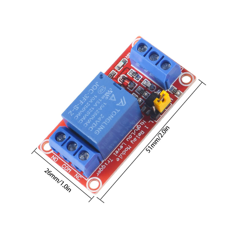 [Australia - AusPower] - AEDIKO 4pcs DC 24V Relay Module 1 Channel Relay Board with Optocoupler Isolation Support High or Low Level 