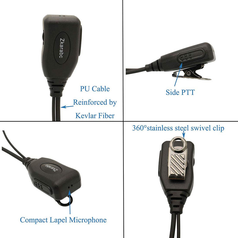 [Australia - AusPower] - Walike Talkie Earpiece with Mic G Shape Adjustable Volume Headset Compatible with Kenwood BF-888S UV-5R Retevis H-777 RT22 Puxing Wouxun(5 Pack) 