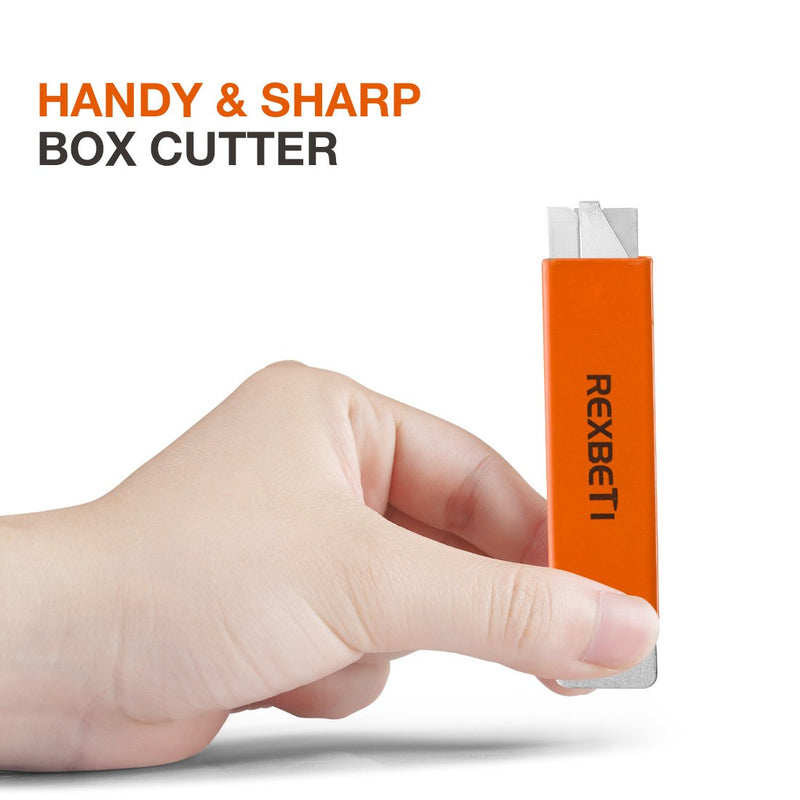 [Australia - AusPower] - REXBETI Box Cutter, Retractable Handy Box Opener for Packages Papers and Boxes, 10 per Box, Orange 