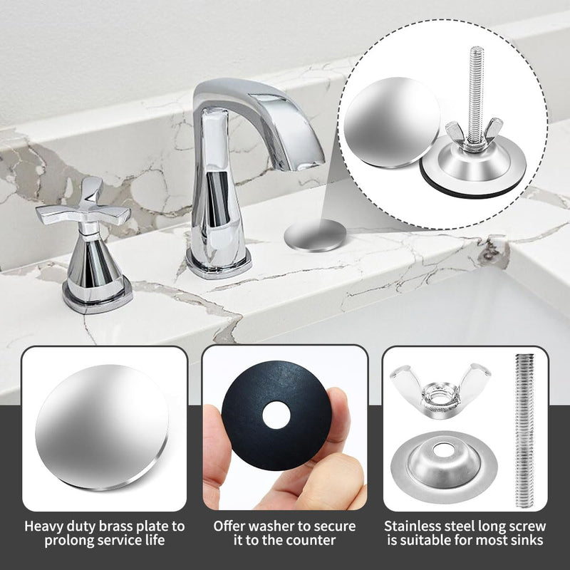 [Australia - AusPower] - 2 Inch Kitchen Sink Hole Covers, Faucet Hole Cover Stainless Steel Wash Basin Kitchen Sink Tap Hole Plate Stopper, Sealed Decoration Hole Cover (Silver) Silver 