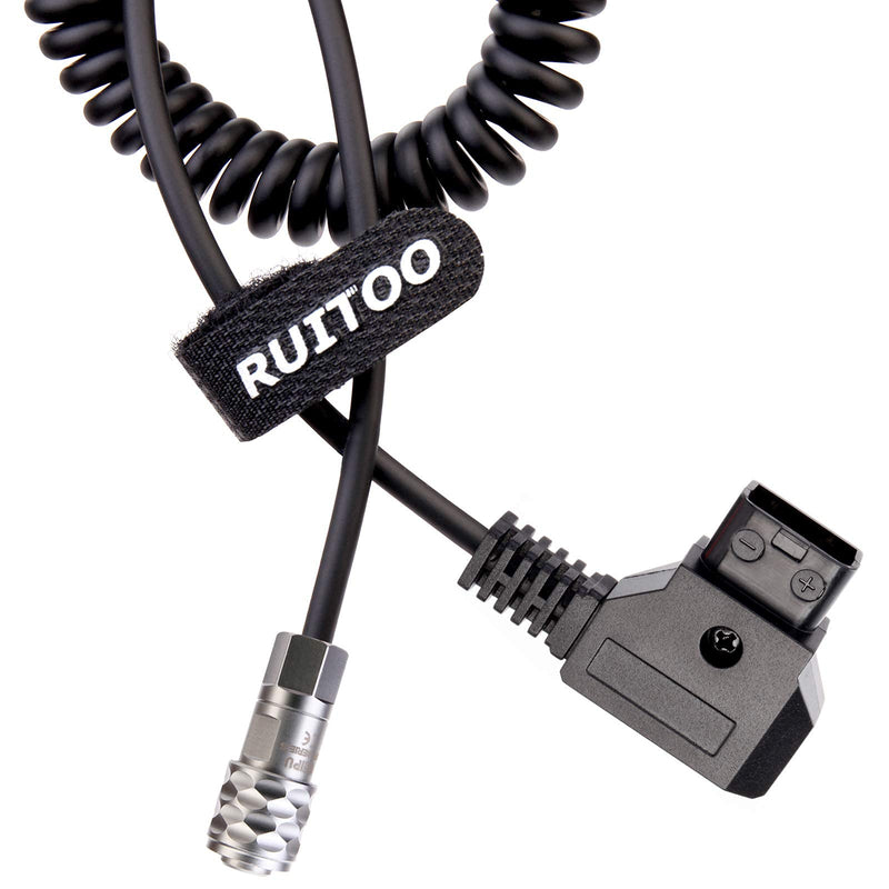 [Australia - AusPower] - RUITOO BMPCC 4k/6k Coiled Cord Power Cable for Blackmagic Pocket Cinema Camera and Gold Mount V Mount Battery,D-Tap(P-Tap) Plug to Weipu SF6 2 Pin Female Plug. 