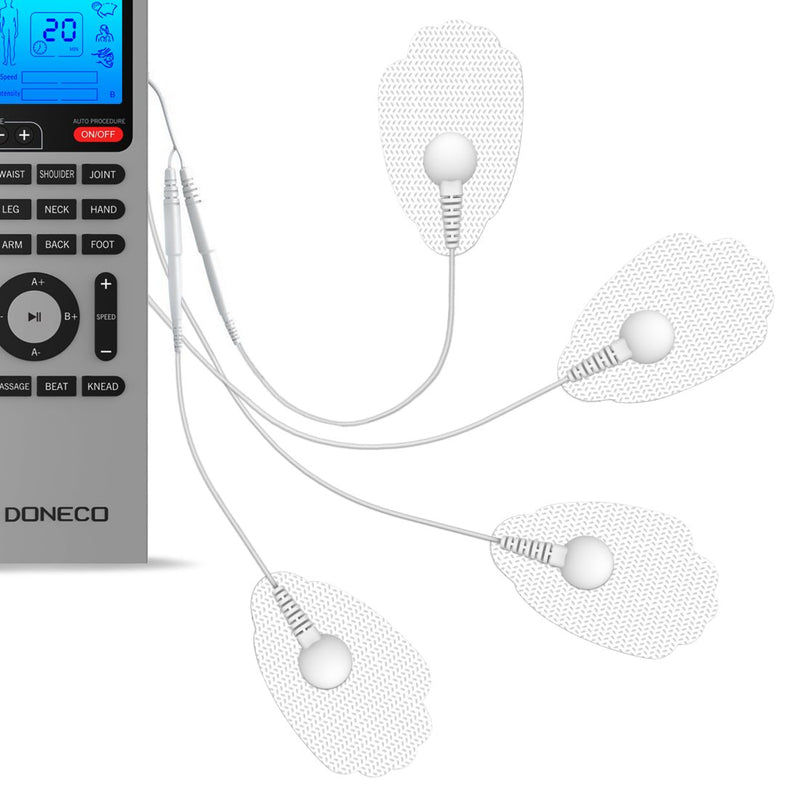 [Australia - AusPower] - DONECO TENS Unit 24 Snap Tens Unit Electrode Pads Large Premium Tens Electrodes Reusable up to 20-30 Times per Electrode 