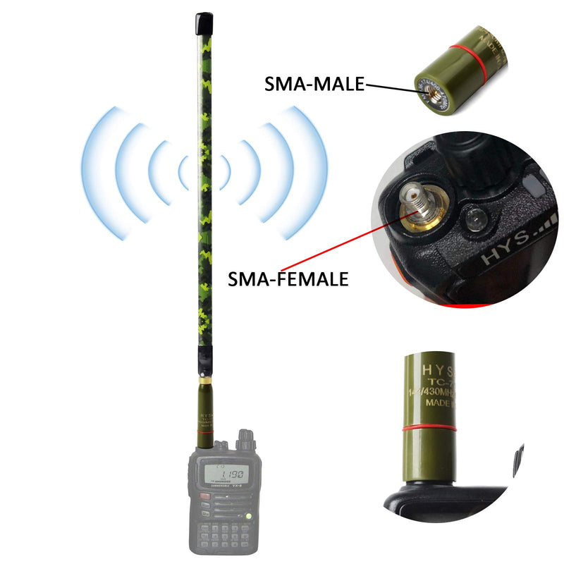 [Australia - AusPower] - HYS SMA Male Antenna Dual Band VHF UHF 136-174/400-470MHz Foldable CS Tactical Antennas for Yaesu FT-70DR FT-60R FT-2DR FT-270R TYT Wouxun Handheld Portable Radio 