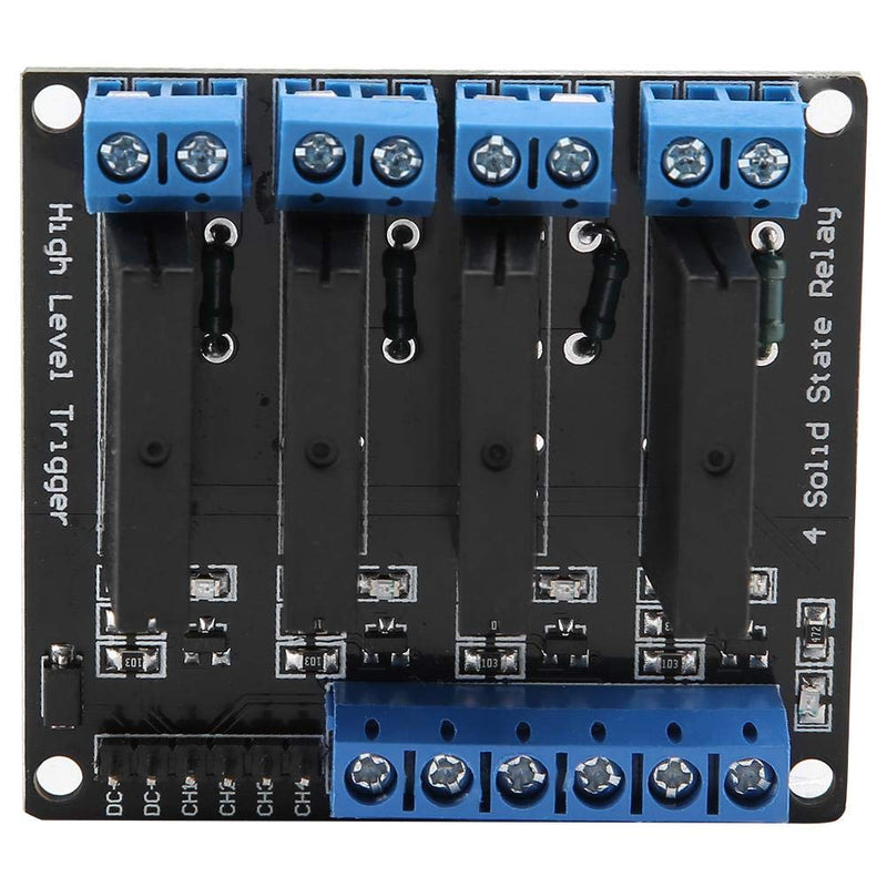 [Australia - AusPower] - Solid State Relay Module, 4 Channel Solid State Relay Module Board 5V DC-AC High Level Trigger with Fuse 2A 