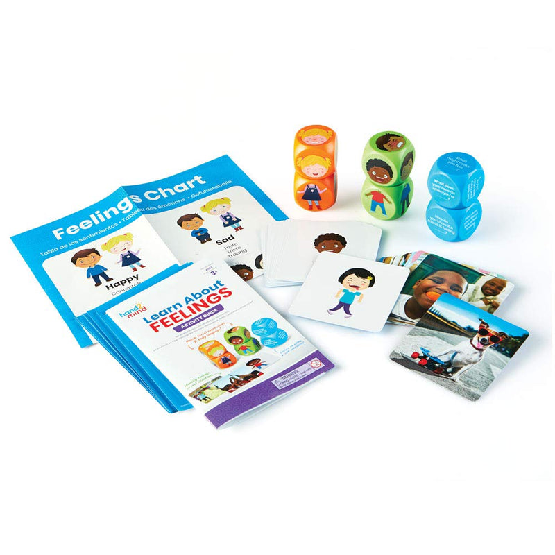 [Australia - AusPower] - hand2mind Learn About Feelings Set, Social Skills Games for Kids, 10 Social Emotional Learning Activities, 30 Emotion Cards, 1 Feelings Chart, Calming Corner, Play Therapy Games, Preschool Learning 