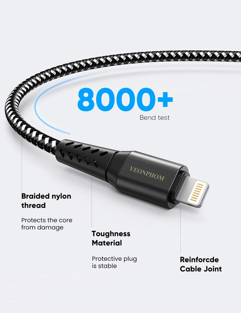 [Australia - AusPower] - USB C to Lightning Cable 10ft, YEONPHOM MFi Certified Type C to Lightning Cable Extra Long iPhone Charger Cord Power Delivery Fast Charging for iPhone 13 12 Pro Max/Mini/11 Pro Max/XS MAX/XR/X/8/SE 