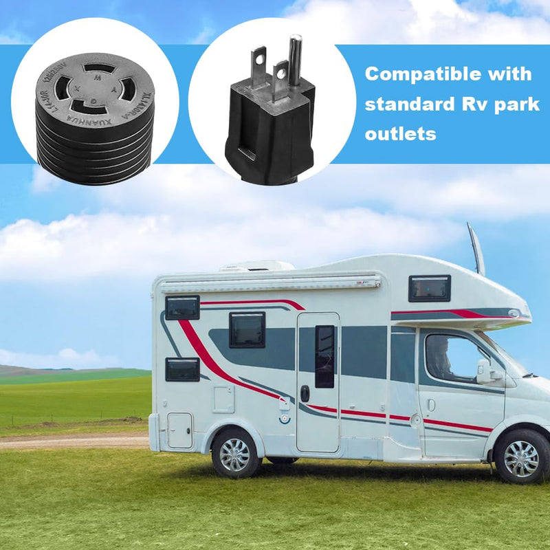 [Australia - AusPower] - 5-15 Male Plug to Locking L14-30 Female Receptacle Adapter Cordï¼ŒHousehold 15Amp to Generator Lock in 30Amp Adapter Cord, STW 10AWG 1ft 