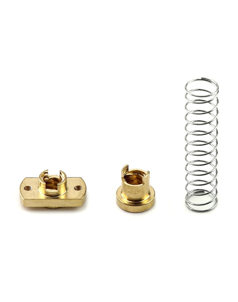 [Australia - AusPower] - QWORK T8 Anti Backlash Spring Loaded Nut, 2 Set, Elimination Gap Nut for Ender 3 Ender 3s Ender 3 Pro 3D Printer 8mm Threaded Rod Lead Screw, Brass 