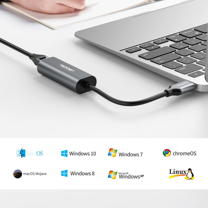 [Australia - AusPower] - TECKNET Network Adapter USB 3.0 to Ethernet RJ45 LAN Gigabit Adapter for 10/100/1000 Mbps USB Ethernet Adapter Compatible with Mac OS, Linux, Chrome OS, Windows 10/8.1/8/7/XP/Vista 