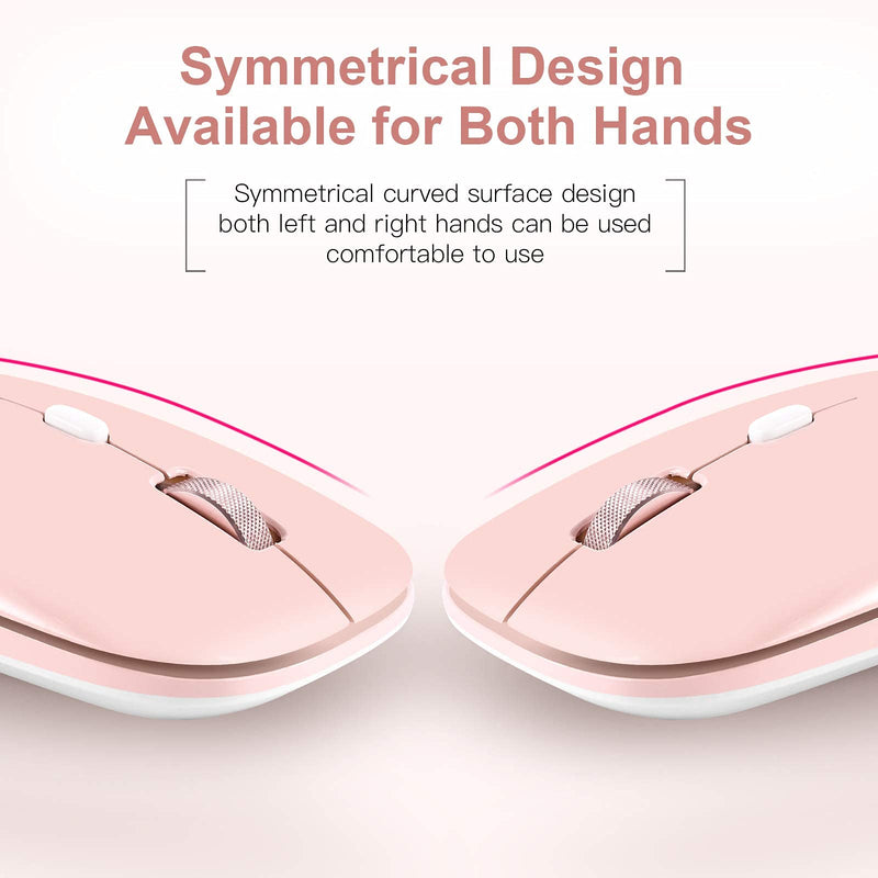 [Australia - AusPower] - Wireless Mouse, PINKCAT 2.4G Slim Silent Cordless Mouse with USB Receiver, 3 Adjustable DPI Portable Optical Wireless Computer Mice for Laptop, PC, Notebook, Computer, Deskbtop, MacBook - (Pink) pink 