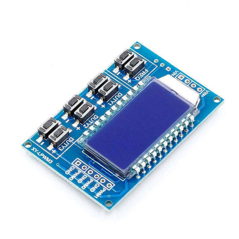 [Australia - AusPower] - HiLetgo 2pcs 3 Channel PWM Pulse Generator Signal Generator Module Adjustable Frequency Square Wave Rectangular Wave Signal Generator Duty Cycle with LCD Display 1Hz-150Khz 