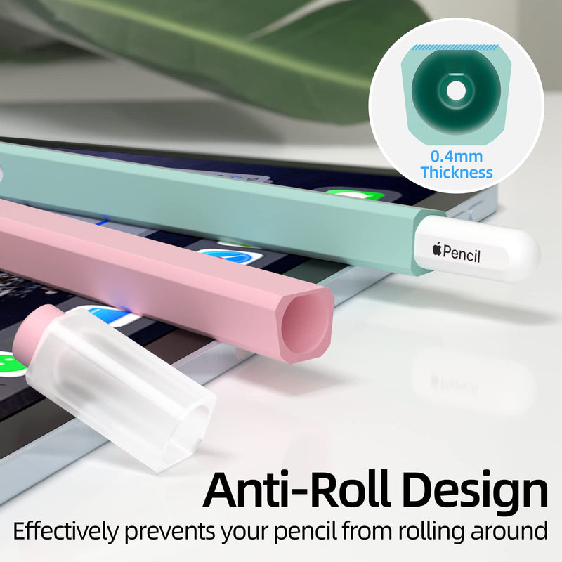 [Australia - AusPower] - JOOSKO 2 Pack Pencil Case Compatible with Apple Pencil 2nd Generation Case,Non-Slip Silicone Case,Compatible withMagnetic chargingand DoubleClick, for iPadPro 11 12.9inch (Pink, Light Blue) Pink, Light Blue 