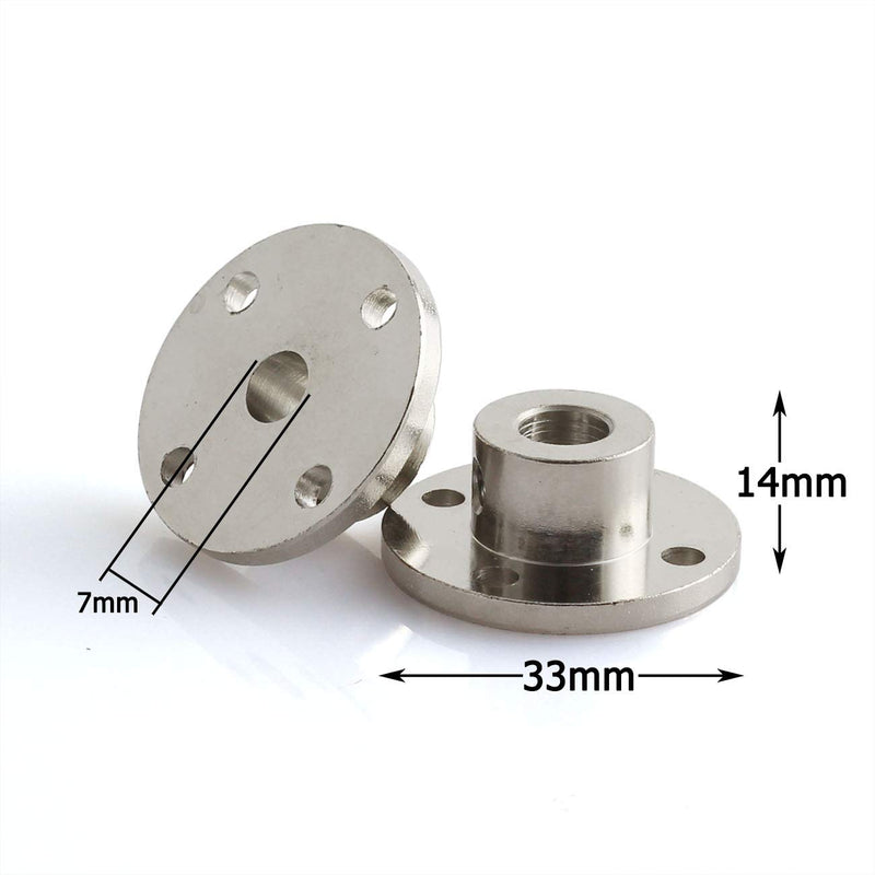 [Australia - AusPower] - ZRM&E 2-Pack 7mm Rigid Flange Shaft Coupling DIY Model Accessory Guide Shaft Axis Bearing Fittings Motor Coupler Connector 