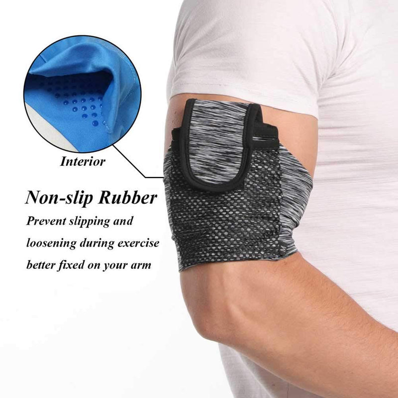 [Australia - AusPower] - Ailzos Cell Phone Armband Exercise Arm Holder for iPhone 11/XR/XS/X/8 Plus/7/6s, Pixel 1 2 2XL 3 3XL, Samsung Galaxy S8 S9 S10, Comfortable Sleeve Gym Run Workout Phone Holder with Mesh Pocket, Gray L Large--(Arm/Calf size from 14.6"-16.5") 