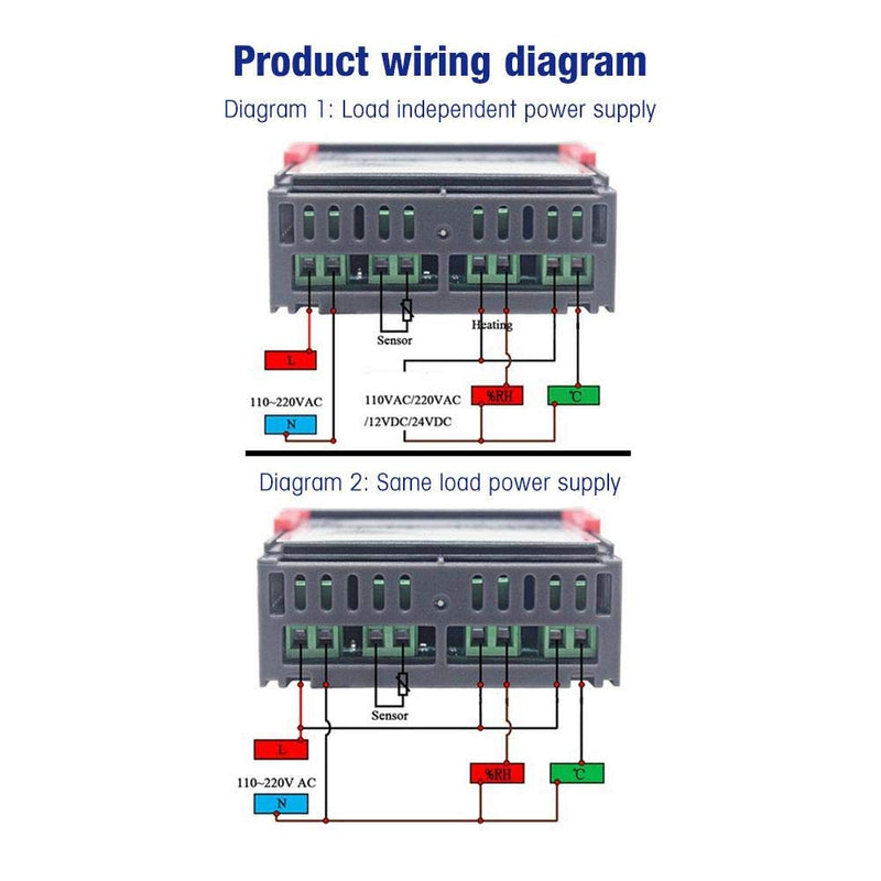 [Australia - AusPower] - Temperature Controller STC-3028 Digital Display Temperature and Humidity Controller Meter with Integrated Sensor -20 ° C~80 ° C 0%~100%(110V-220VAC) 