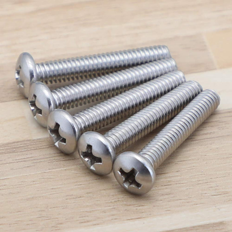 [Australia - AusPower] - #4-40 x 1/2" Pan Head Machine Screws, Fully Threaded, Phillips Drive, 304 Stainless Steel 18-8, Bright Finish, Pack of 100 4-40 x 1/2" (100 Pack) 