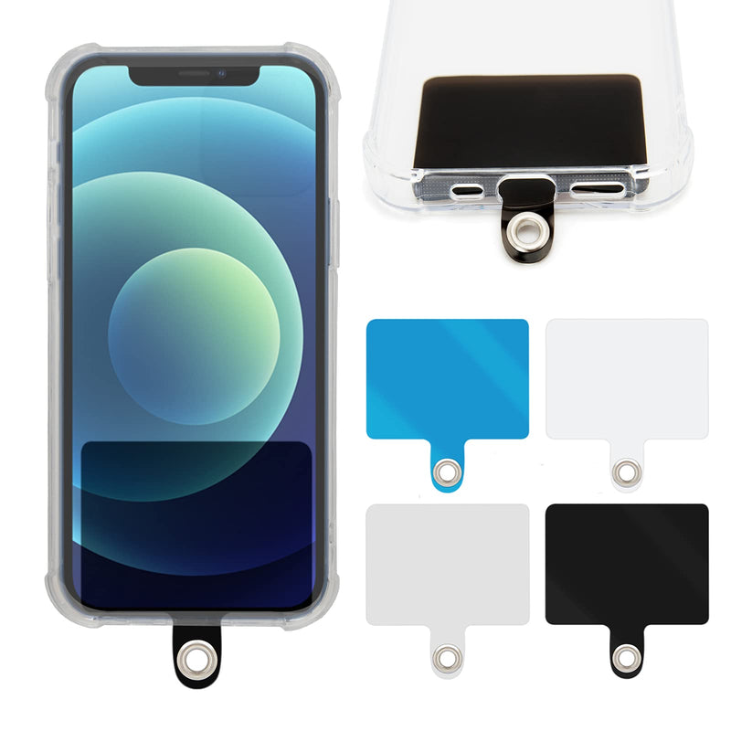 [Australia - AusPower] - Tsocent Cell Phone Lanyard Tether,4 Pack Universal Durable PVC Connector with Metal Ring Compatible with Most Smartphones Case (Black) Black 