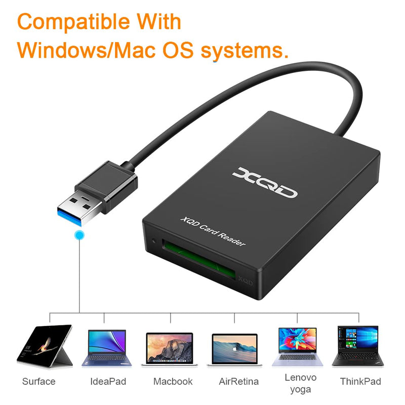 [Australia - AusPower] - XQD Card Reader, Rocketek USB 3.0 XQD Card Reader Memory Card Reader 5Gpbs Super Speed XQD Reader Compatible with Sony G/M Series, Lexar 2933x/1400x USB Mark XQD Card for Windows/Mac OS Grey-A 