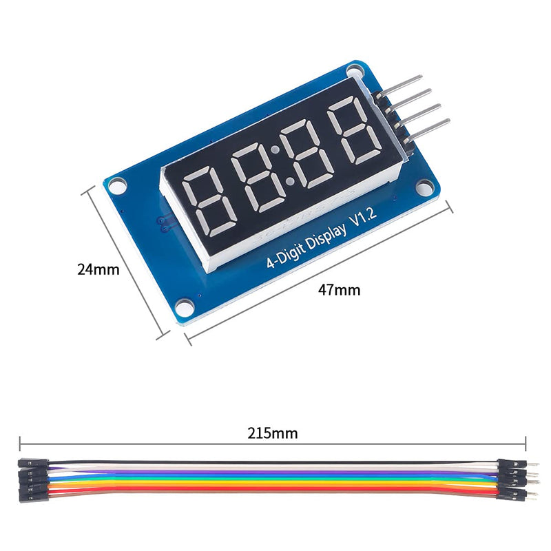 [Australia - AusPower] - DORHEA 5PCS TM1637 0.56" 4 Bits Digital LED Display Module with Clock Display 0.36 inch Common Anode Red Digital Tube Board with Cable for Arduino Raspberry Pi Uno DIY Kits 5 