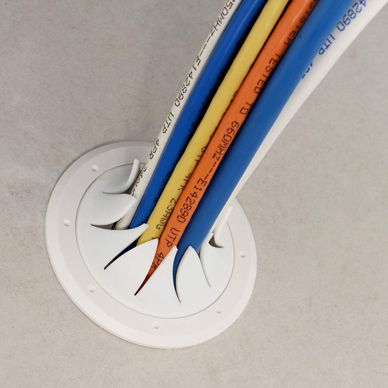 [Australia - AusPower] - Construct Pro Speedy’Z Spring-Lock 2” Cable Pass Through Port (White | Each) 