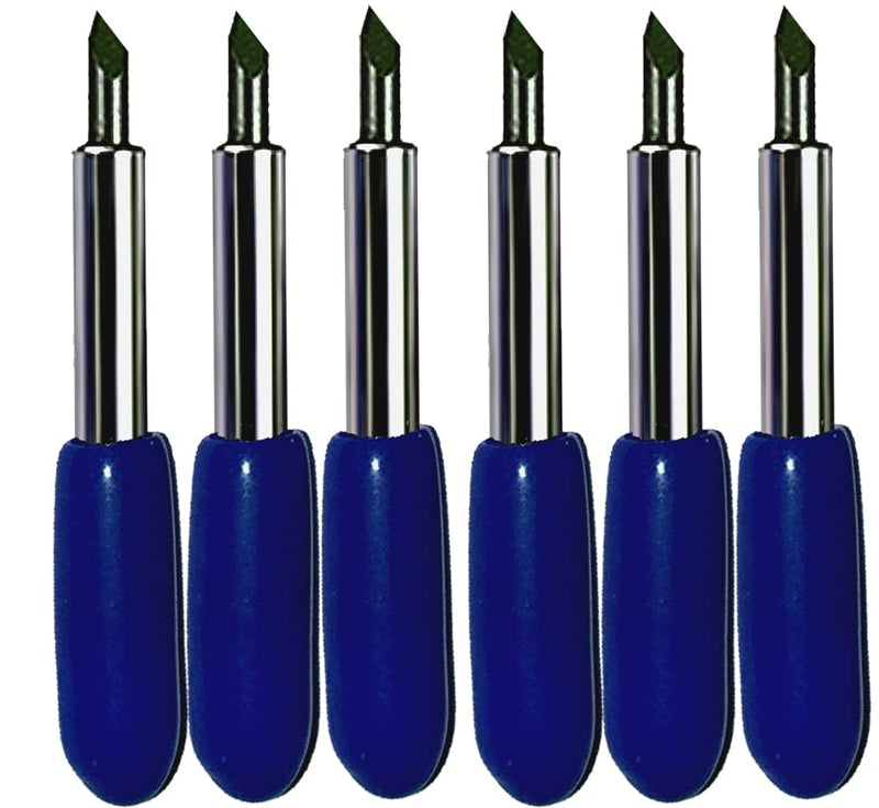 [Australia - AusPower] - 6-Pack 60 Degree Roland Type Deep Cut Replacement Blades Vinyl Sign Making Plotter Cutter Cemented Carbide Blade Set Compatible with Roland Bridge Refine P-Cut US Cutters 