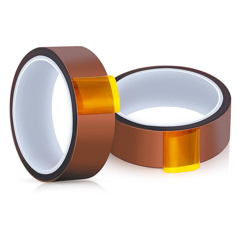 [Australia - AusPower] - 2 Rolls Heat Tapes High Temperature Tape Sublimation Tape Heat Transfer Tape Heat Resistant Tape Polyimide Tape for Electronics 3D Printers DIY Crafts (Dark Brown,30 mm Wide) 30 mm Wide Dark Brown 