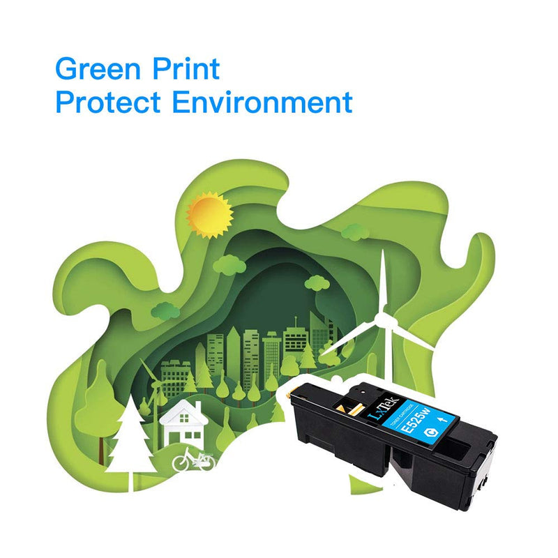 [Australia - AusPower] - LxTek Compatible Toner Cartridge Replacement for Dell E525W E525 to use with E525W Color Laser Printer, 4 Pack (593-BBJX 593-BBJU 593-BBJV 593-BBJW) 