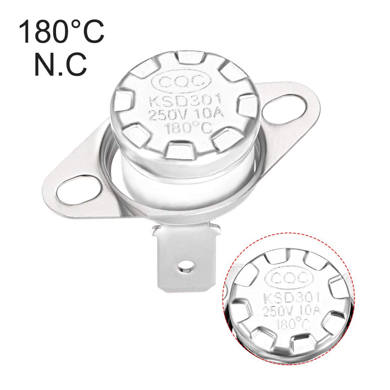 [Australia - AusPower] - uxcell KSD301 Thermostat 180°C/356°F 10A Normally Closed N.C Adjust Snap Disc Temperature Switch for Microwave,Oven,Coffee Maker 5pcs 