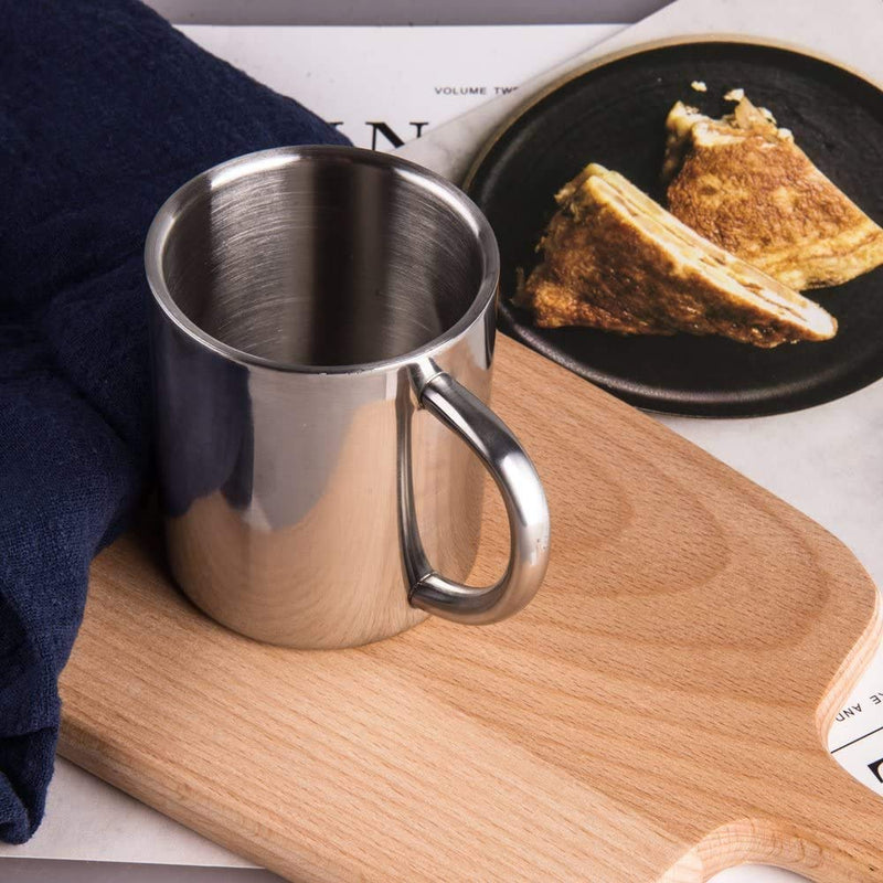 [Australia - AusPower] - IMEEA Coffee Mugs Double Walled Camping Mugs 7.5oz/220ml Stainless Steel Mug with Handle for Kids, Set of 2 