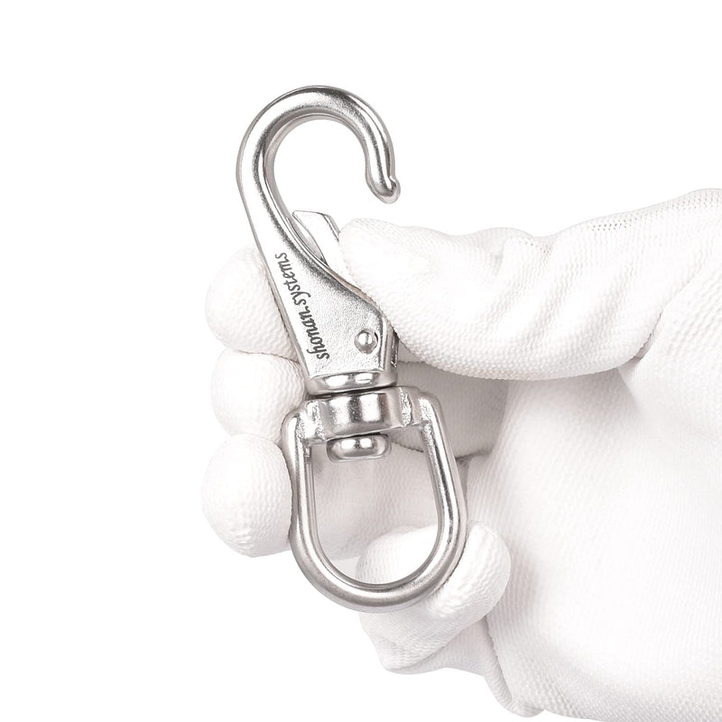 [Australia - AusPower] - SHONAN Stainless Steel Swivel Eye Snap Hook- 4-Pack 3.5 Inch Flag Pole Clips, Scuba Diving Clips Spring Hooks for Dog leashes, Keychains, Boat Anchor Ropes, Bird Feeders, Pet Chains 